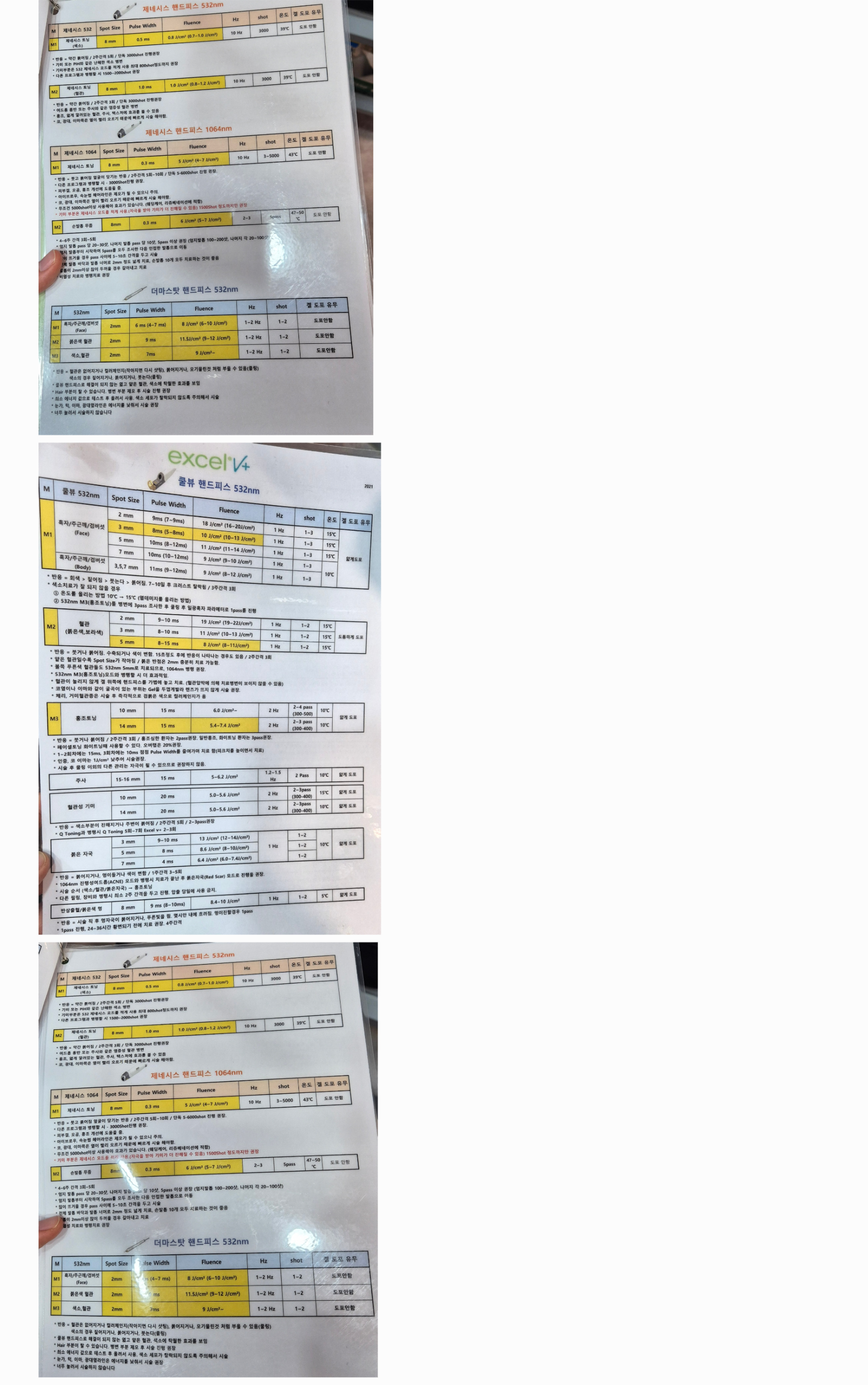 엑셀V 파라미터 표